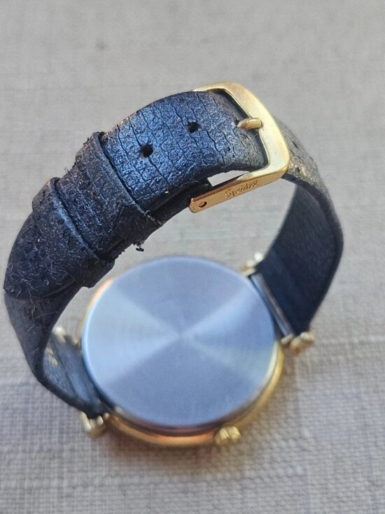 Sonnet Women Watch Blue Lizard Grain Leather Band Analog Quartz Gold Tone main image 8
